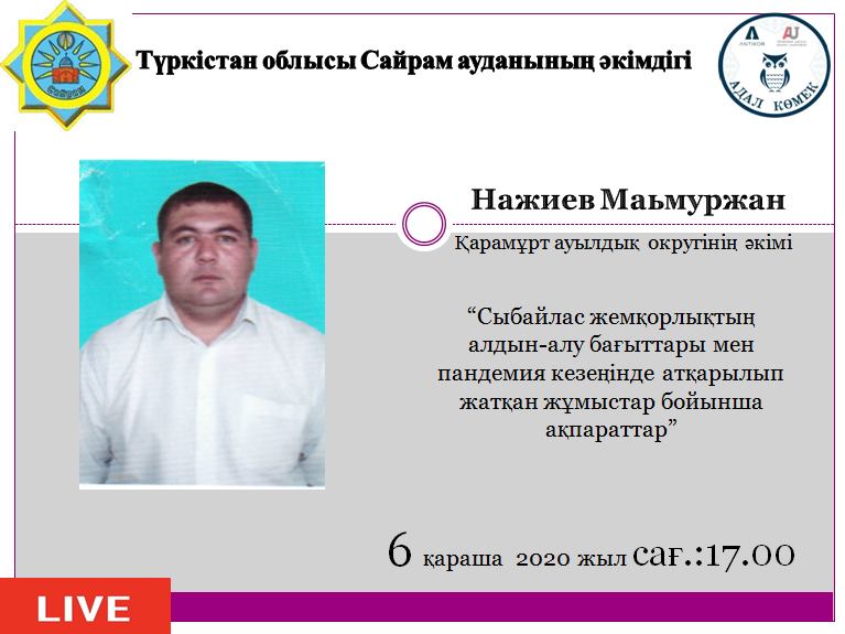 Нажиев Маьмуржан интернет-конференция өткізбек