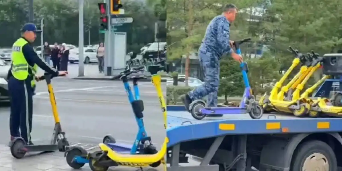 Алматы әкімдігі қауіпсіздікті қатаң қадағаламақ: сақшылар көшеден 259 самокатты тиеп кетті