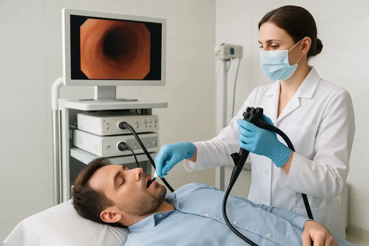 Пациент ФГДС процедурасы кезінде көз жұмған