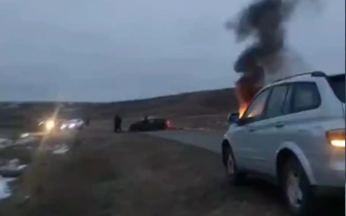 3 млн теңге тиелген инкассатор көлігі өртеніп, жүргізуші қаза тапты