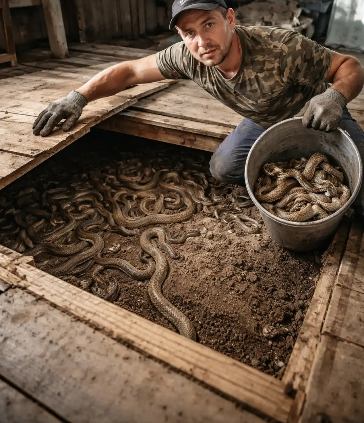 БҚО-да  көпбалалы әке үйінің еденінің астынан 16 жыланды табылды