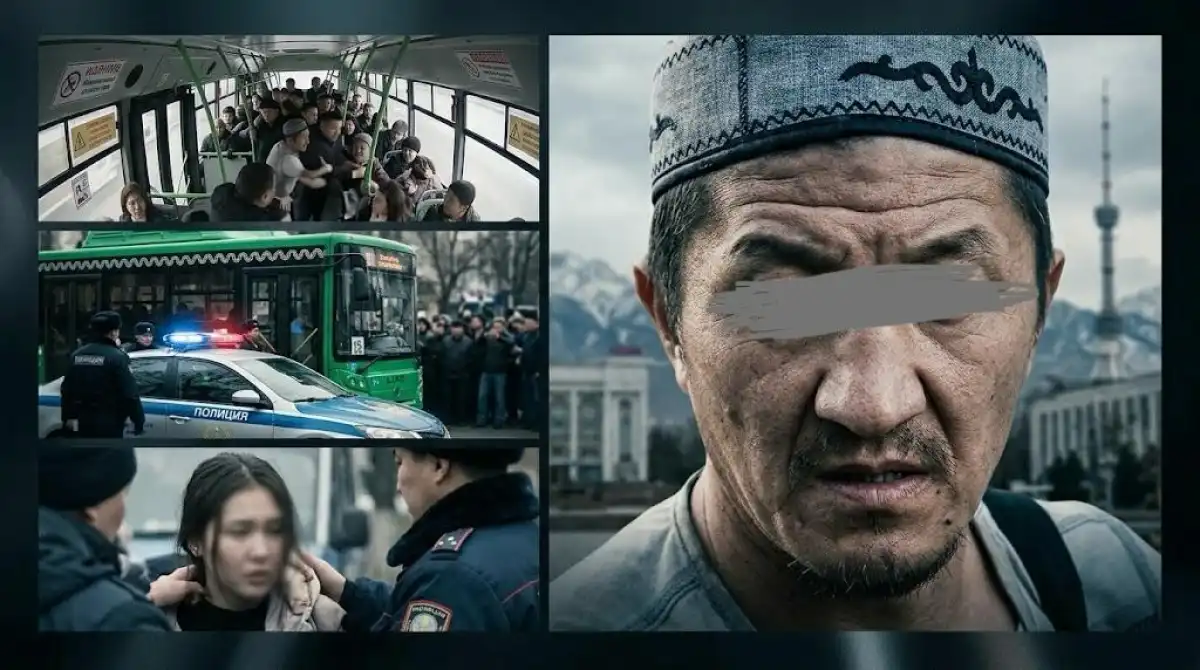 Алматыда автобуста ер адам қызға шабуыл жасады