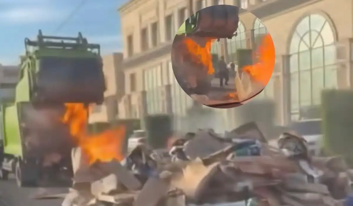 Өрттен қашқан жүргізуші қоқысты жолдың үстіне түсірді