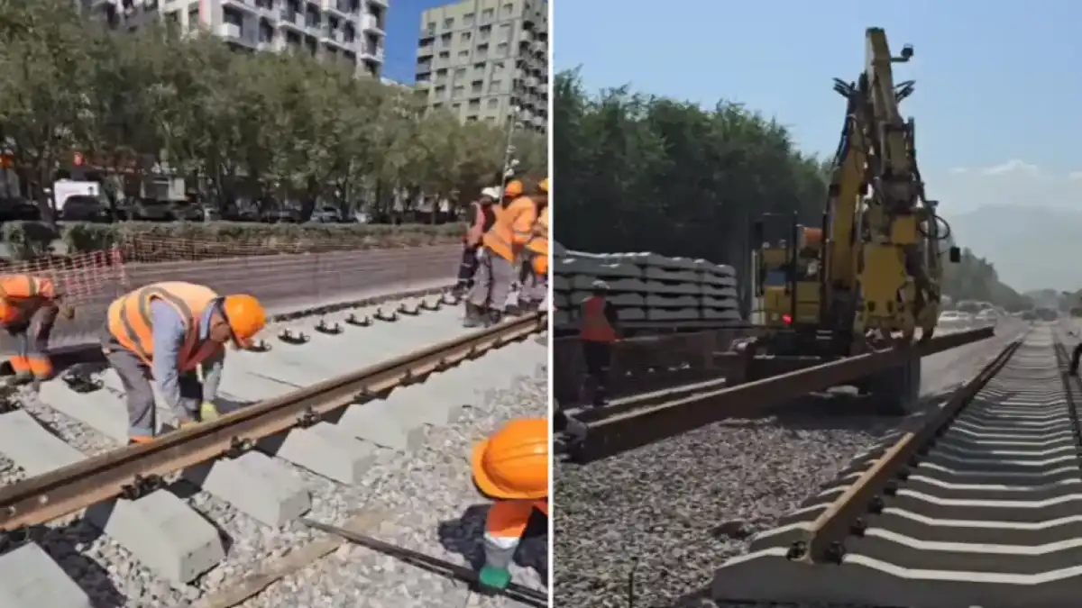 Алматыда LRT желісіне алғашқы рельстер төселді